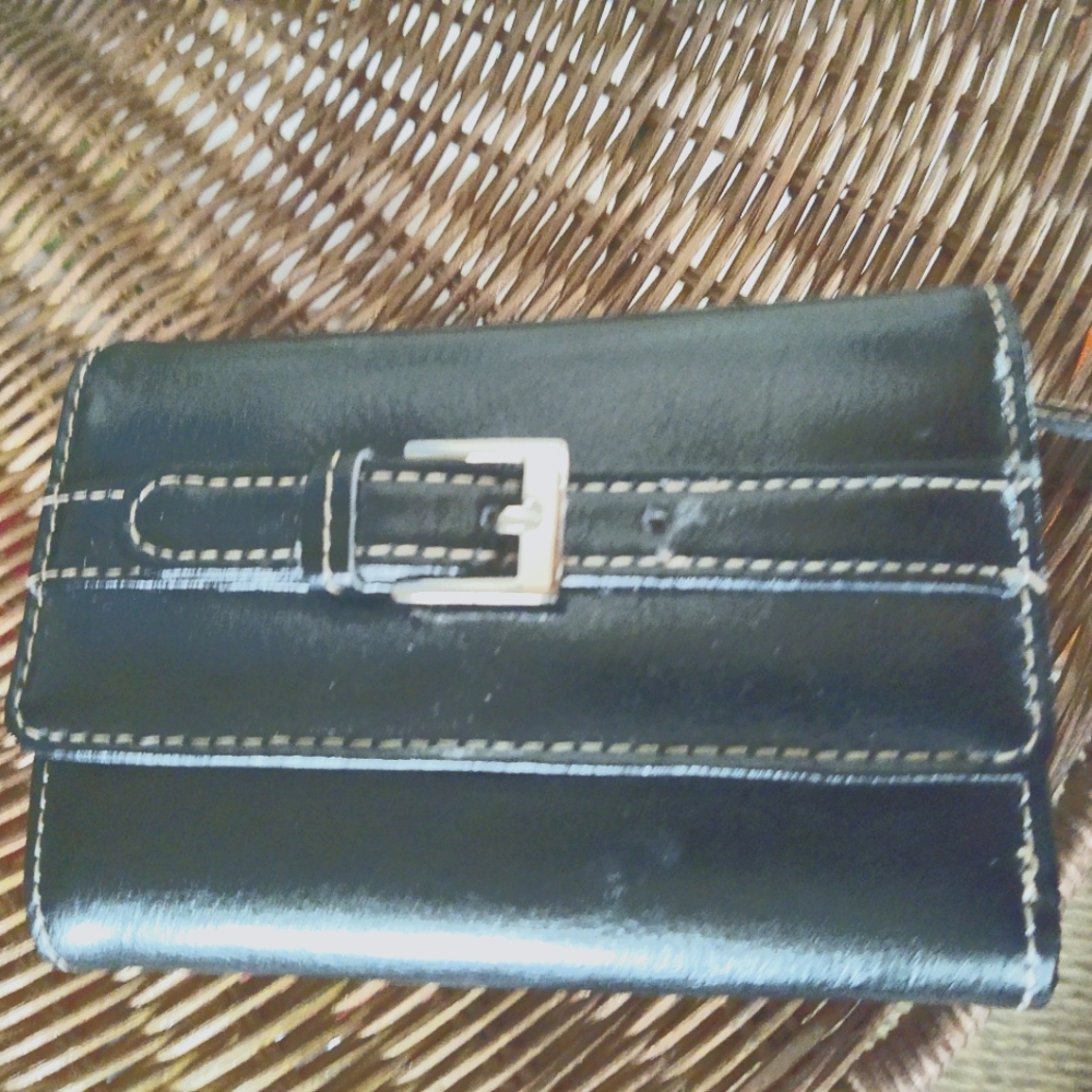 Black Wallet with Buckle Small Wallet but Holds Alot
